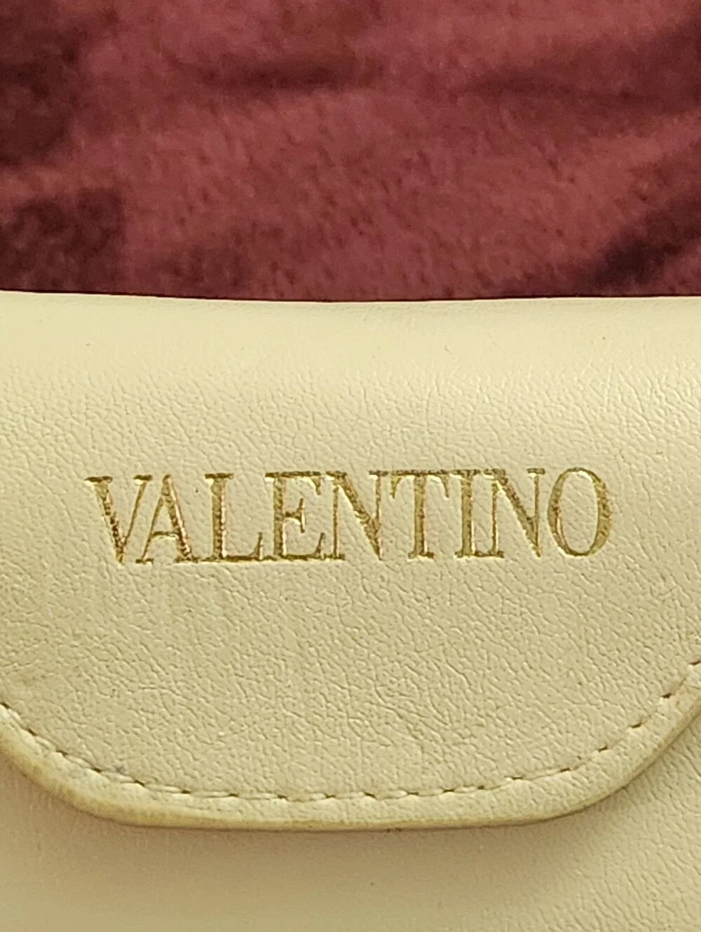 Valentino Cream Eyewear Pouch with Embossed Logo